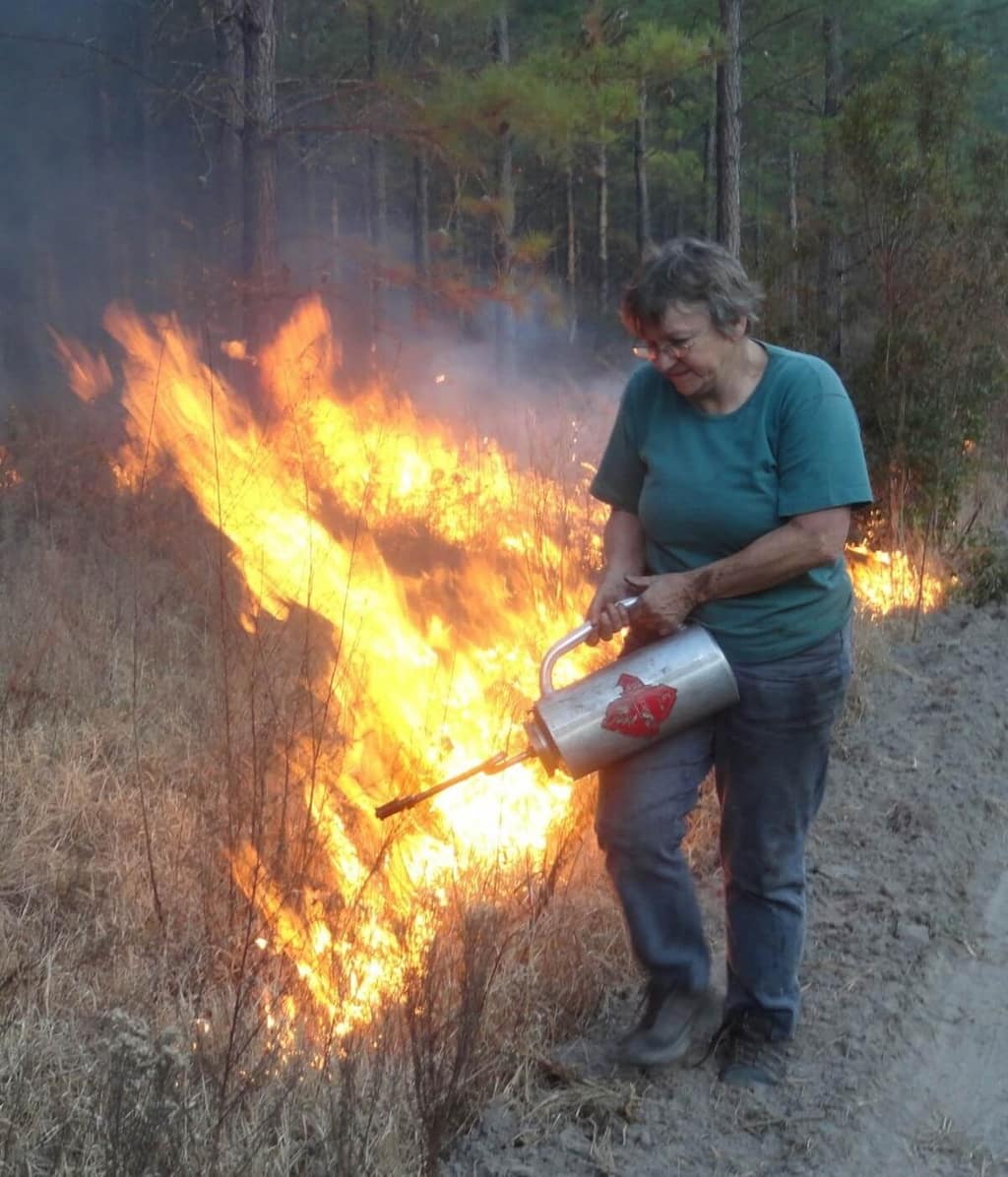 Heather Brasell at a fire ignition